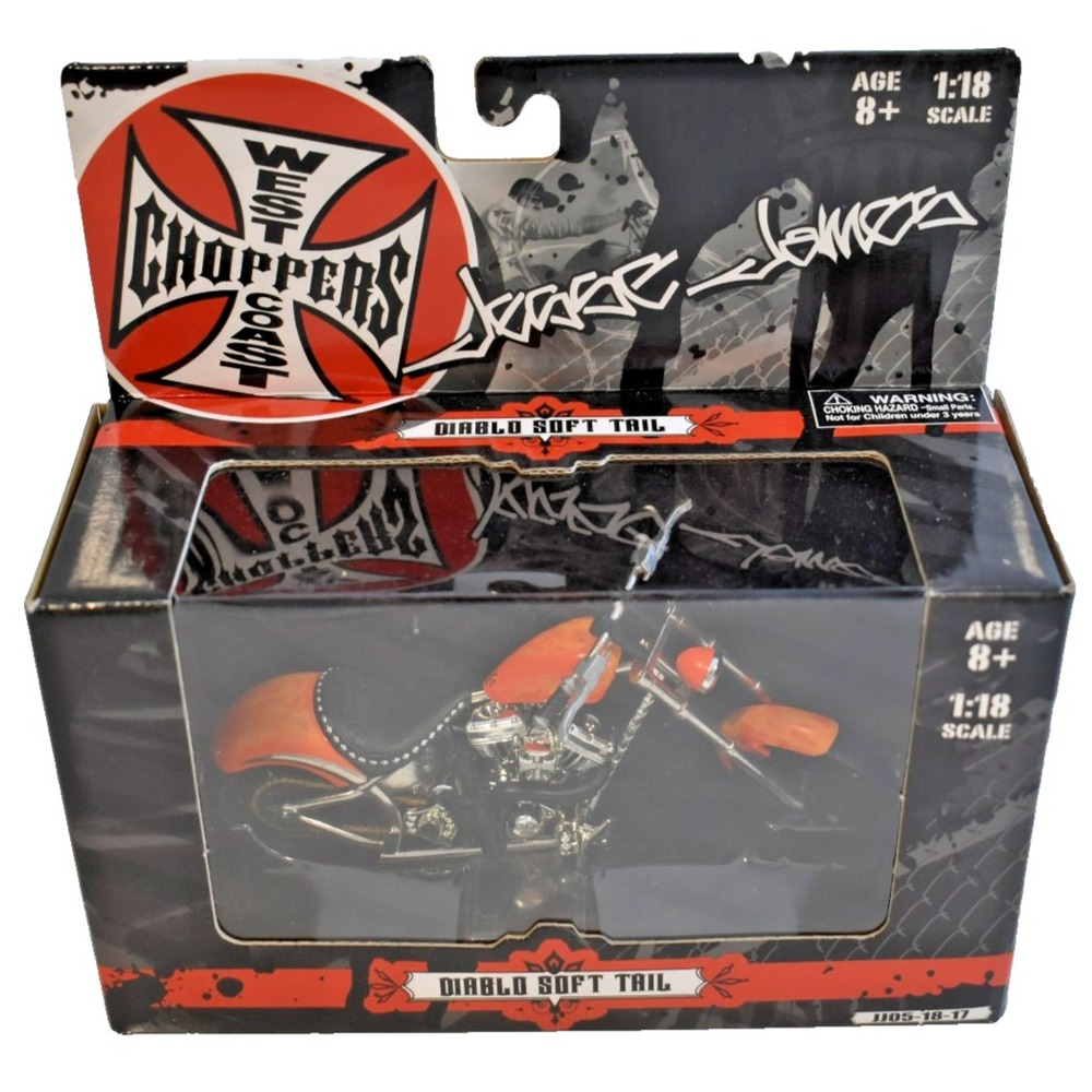 Jesse James West Coast Choppers Diablo Soft Tail 1:18 Scale Diecast JJ05-18-17